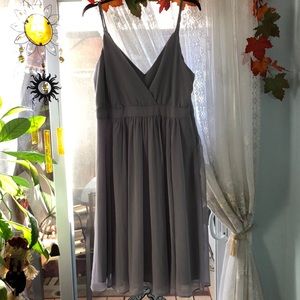 Eva Mendes gray spaghetti strap dress for day or evening